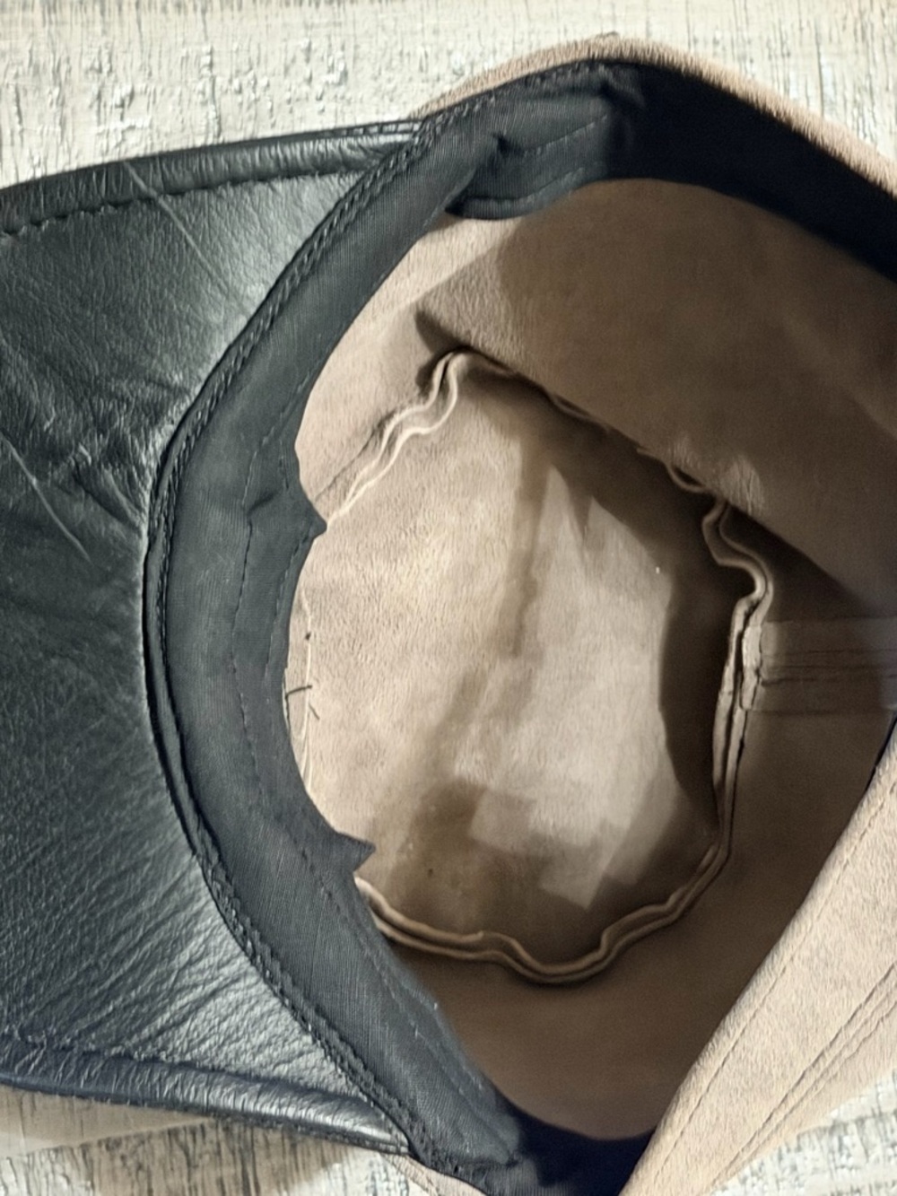Suede Panel Cap with Black Leather Visor - Picture 3 of 6